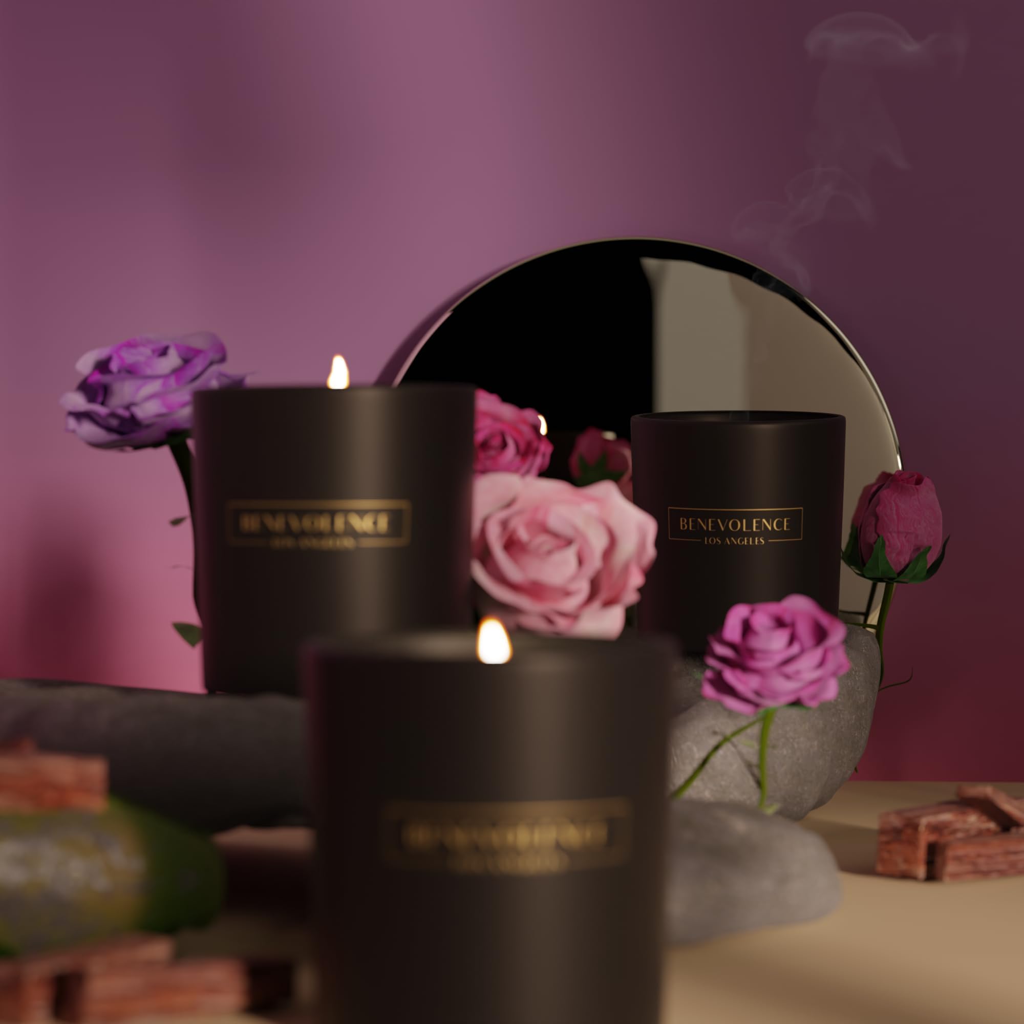 Benevolence Candles Rose & Sandalwood Scented Candle  8 oz Christmas Scented Candles for Home Scented  Natural Soy Candles for M